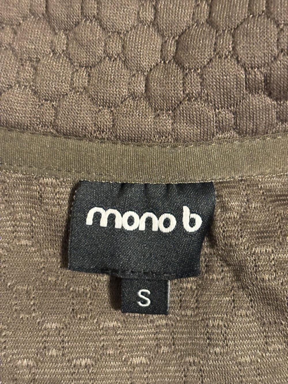 Mono B Textured Zip Up Jacket Brown Athleisure Small - Picture 2 of 8